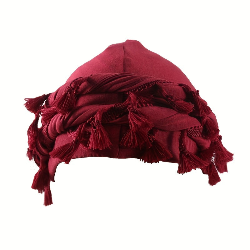 Unique Twisted Turban Headwrap - Soft, Breathable, Ethnic African-Inspired Design, Unisex Fashion Accessory with Tassels, Knotted Detail, Perfect for Music Festivals, Cultural Events, and Everyday Style