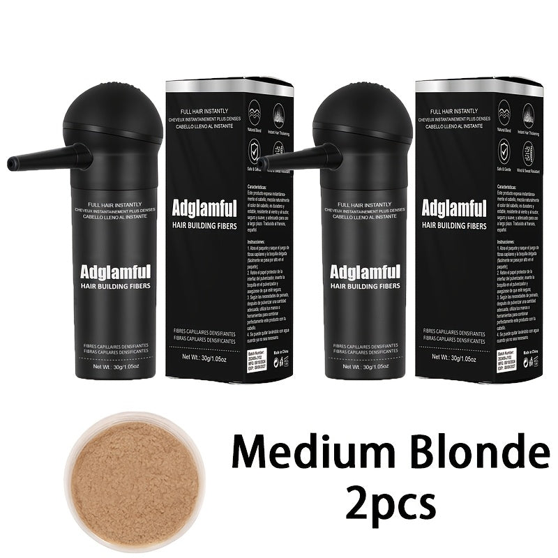 Adglamful 2pcs 30G Integrated Fiber Powder for Long-Lasting Styling