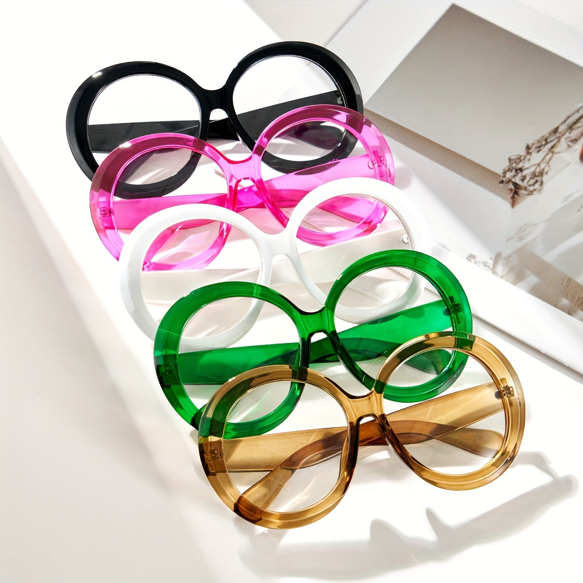 5 Pairs Trendy Clear Lens Glasses for Women