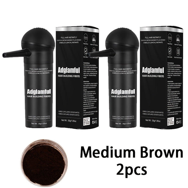 Adglamful 2pcs 30G Integrated Fiber Powder for Long-Lasting Styling