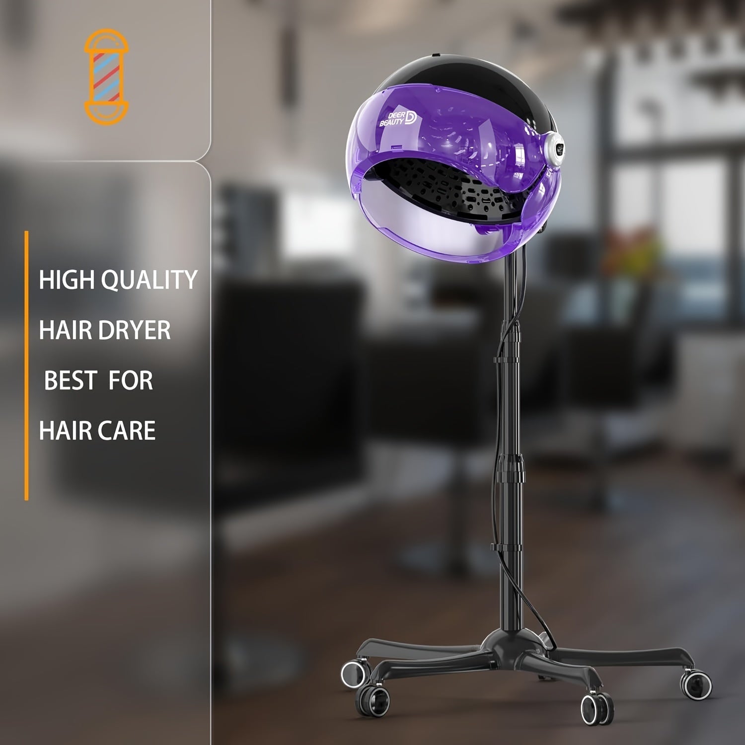 Standing Hair Dryer 1875W Professional Ionic Hooded Hair Dryer