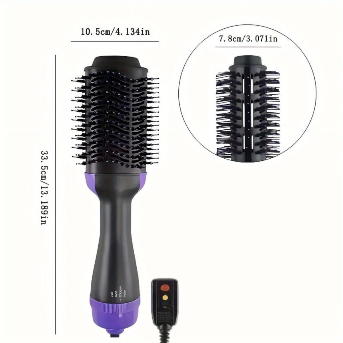 3-in-1 Hair Dryer Brush Styler - Fast One-Step Round Salon Hair Dryer, Hair Straightener, Hair Curler, Volumizer with Multiple Heat Settings, Wand Curler, Comb, Holiday Halloween Christmas Gift Valentine's Day Gift