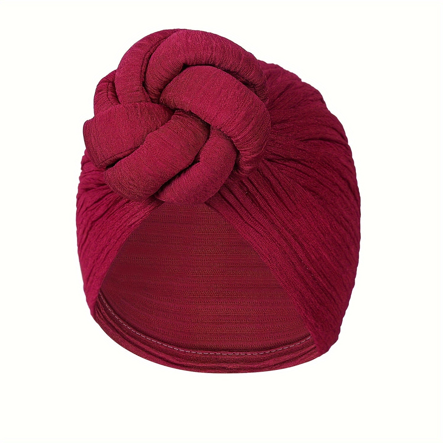 Women's Turbans Solid Color Handmade Floral Knot On The Forehead, African Fashion Chemotherapy Hat, Casual, Comfortable, Breathable, High-end Daily Headscarf Hat