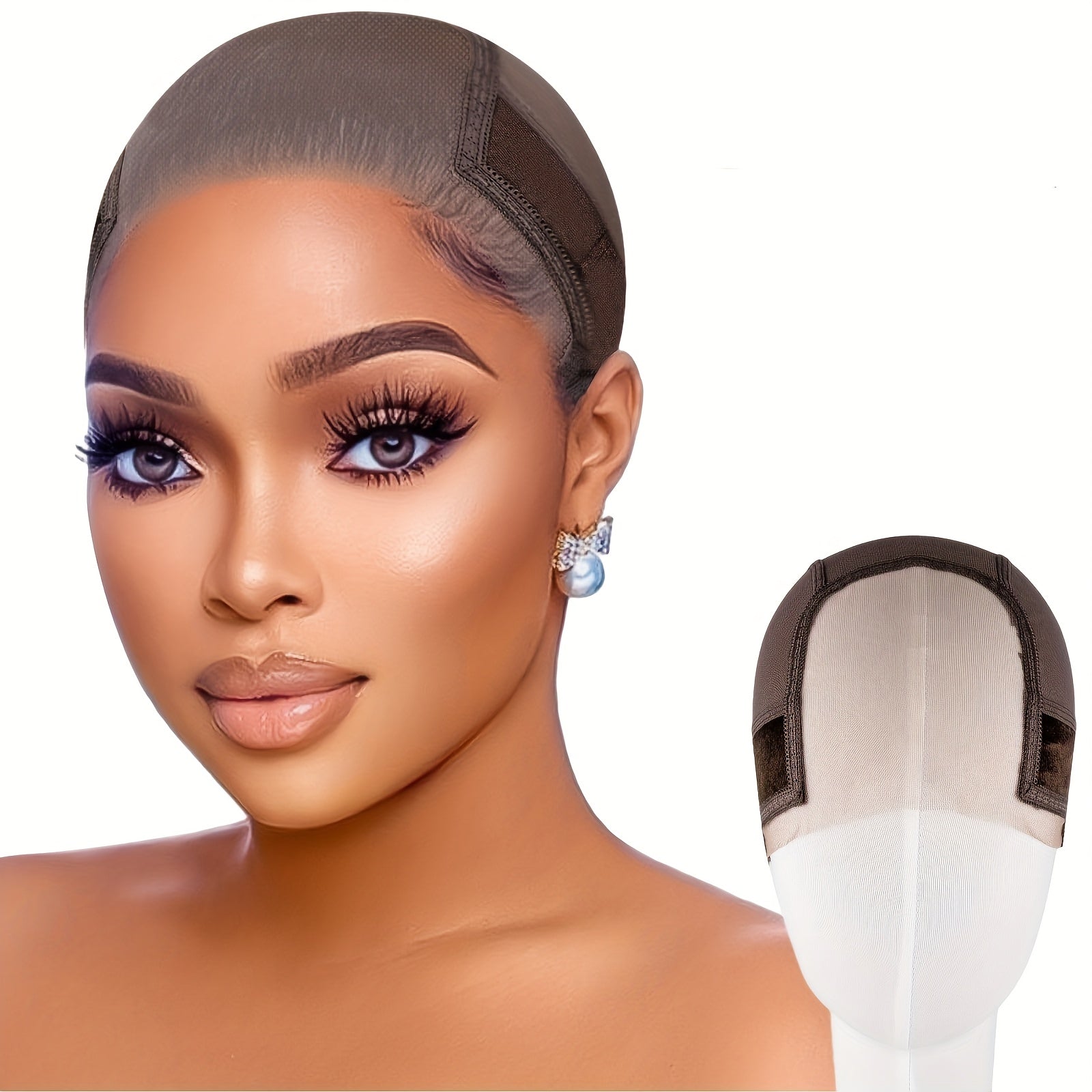 Women'S Adjustable Non-Slip Lace Wig Cap with Ear Notches, Comfortable GripFleece Technology, Transparent 4x5 Headband for Silicone Wig Fixation
