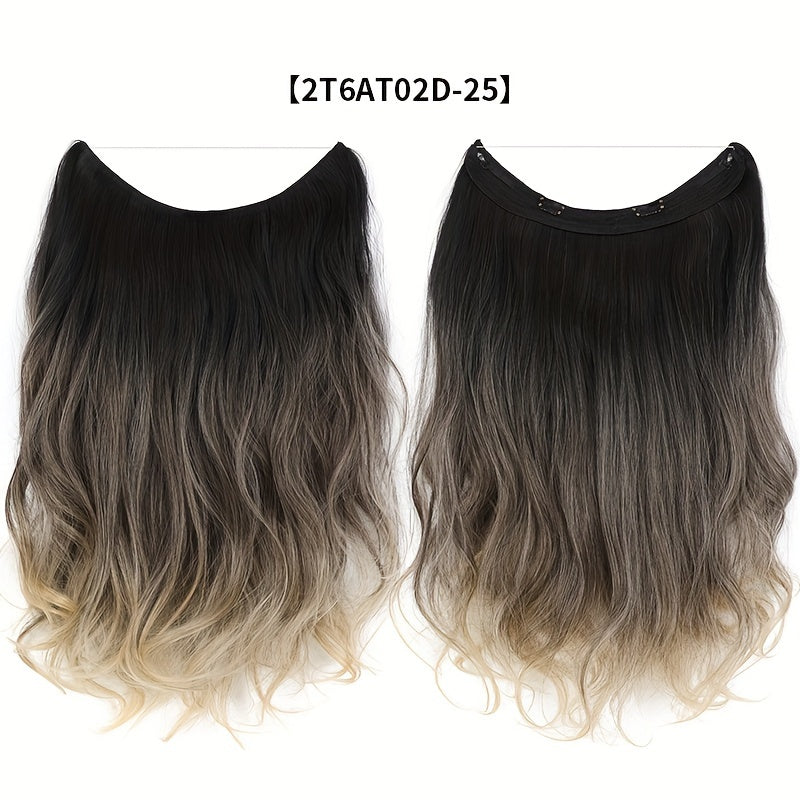 Invisible Thread Hair Extension Clip-in Synthetic Wig 20 Inches