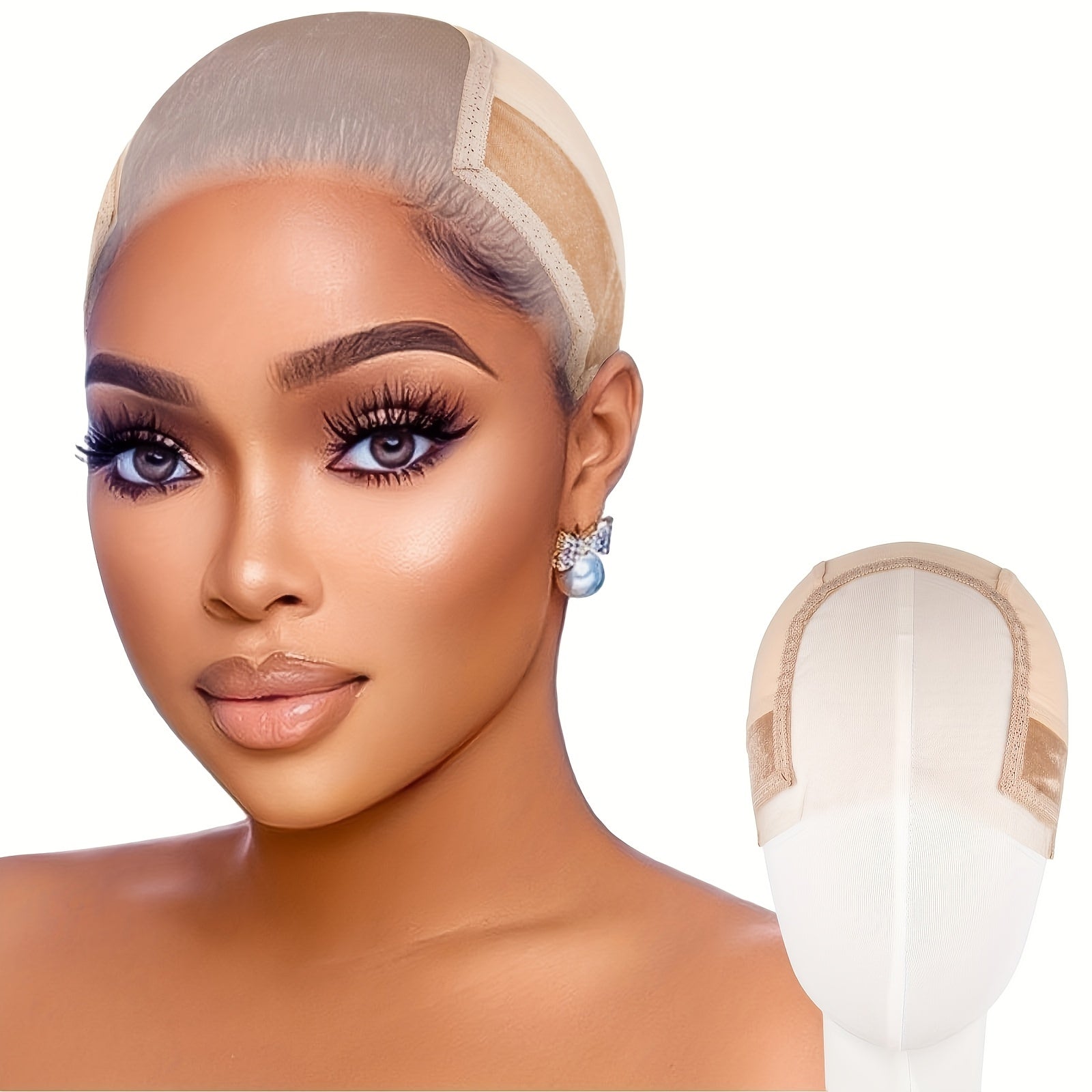 Women'S Adjustable Non-Slip Lace Wig Cap with Ear Notches, Comfortable GripFleece Technology, Transparent 4x5 Headband for Silicone Wig Fixation