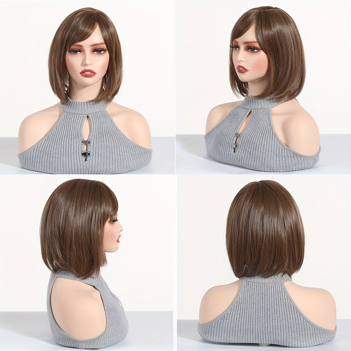 Elegant Women's Short Straight Hair Topper - Natural Look, Breathable Net Cap