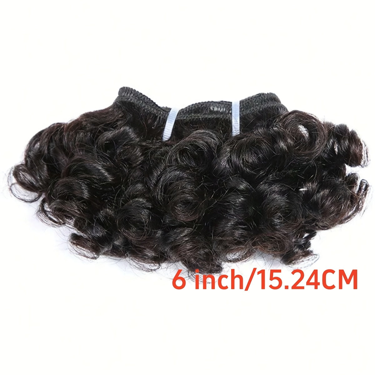 3pcs Bouncy Curly Hair Weave Bundles - 6" Double Drawn Brazilian Remy Human Hair Extensions