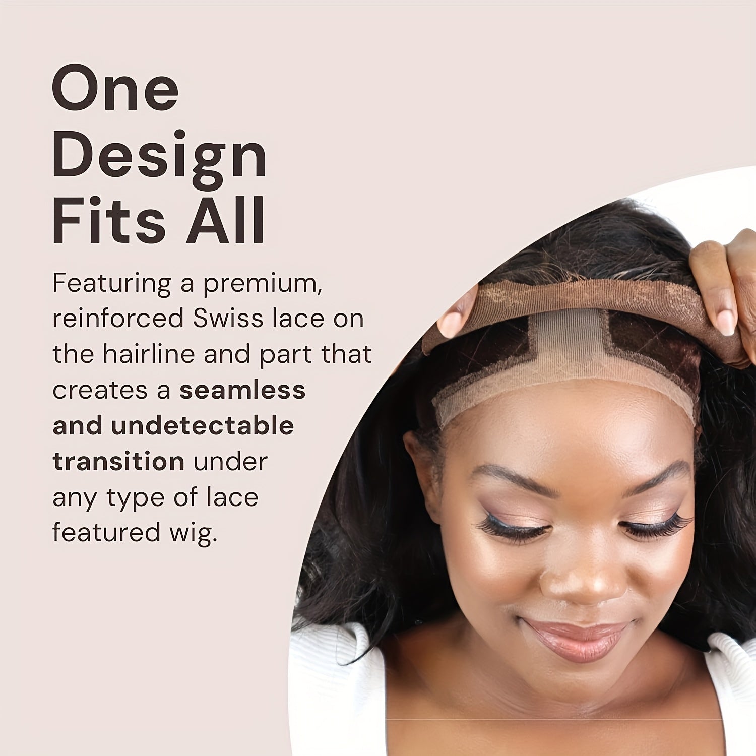 Women'S Adjustable Non-Slip Lace Wig Cap with Ear Notches, Comfortable GripFleece Technology, Transparent 4x5 Headband for Silicone Wig Fixation