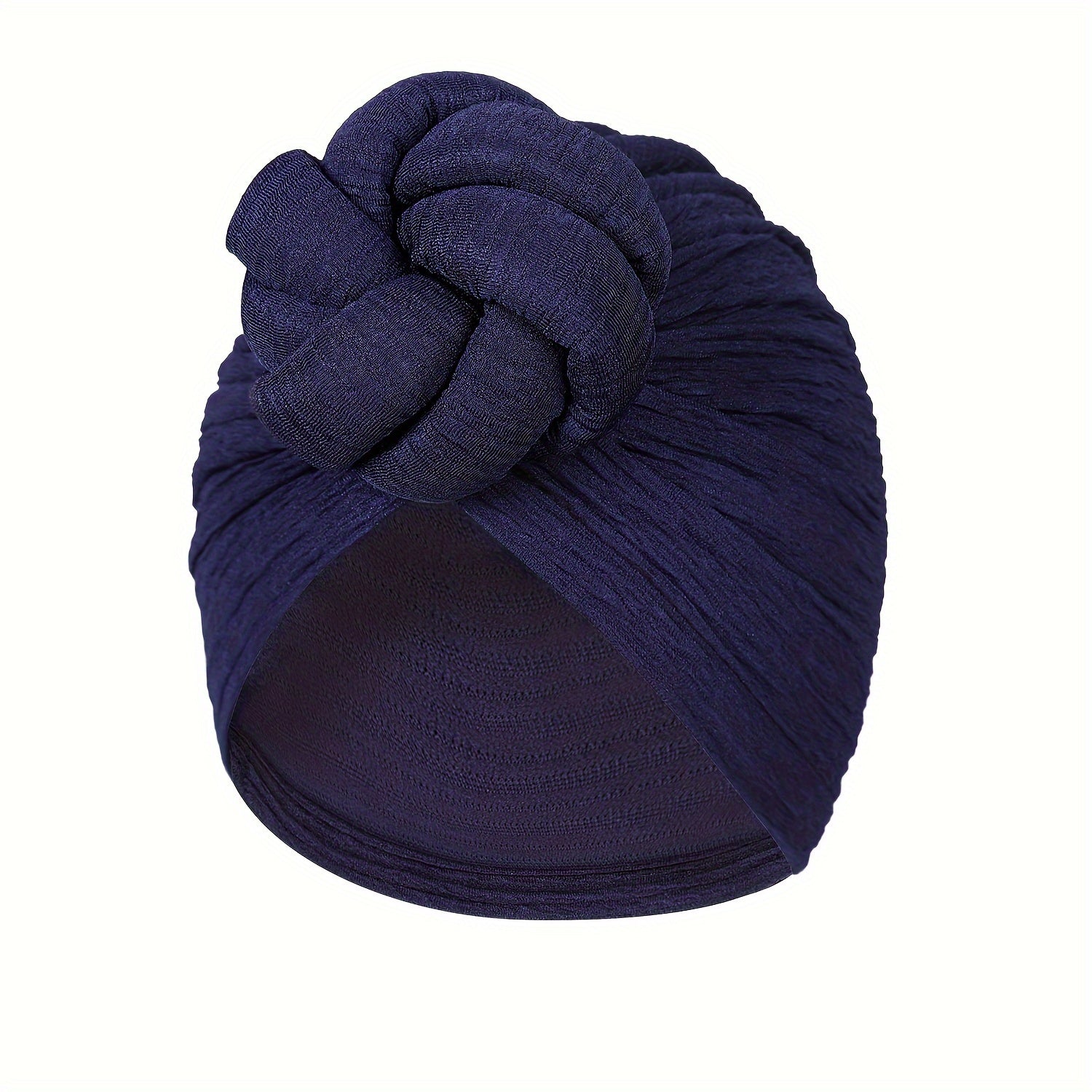 Women's Turbans Solid Color Handmade Floral Knot On The Forehead, African Fashion Chemotherapy Hat, Casual, Comfortable, Breathable, High-end Daily Headscarf Hat