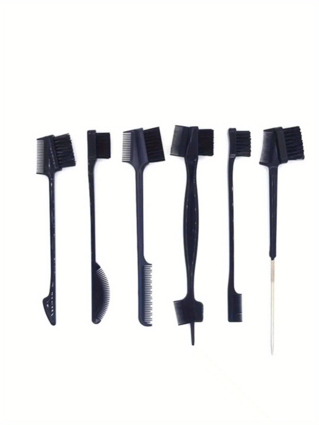 6pcs/set Double Head Brush Styling Accessories Kit: Hair Edge Brush