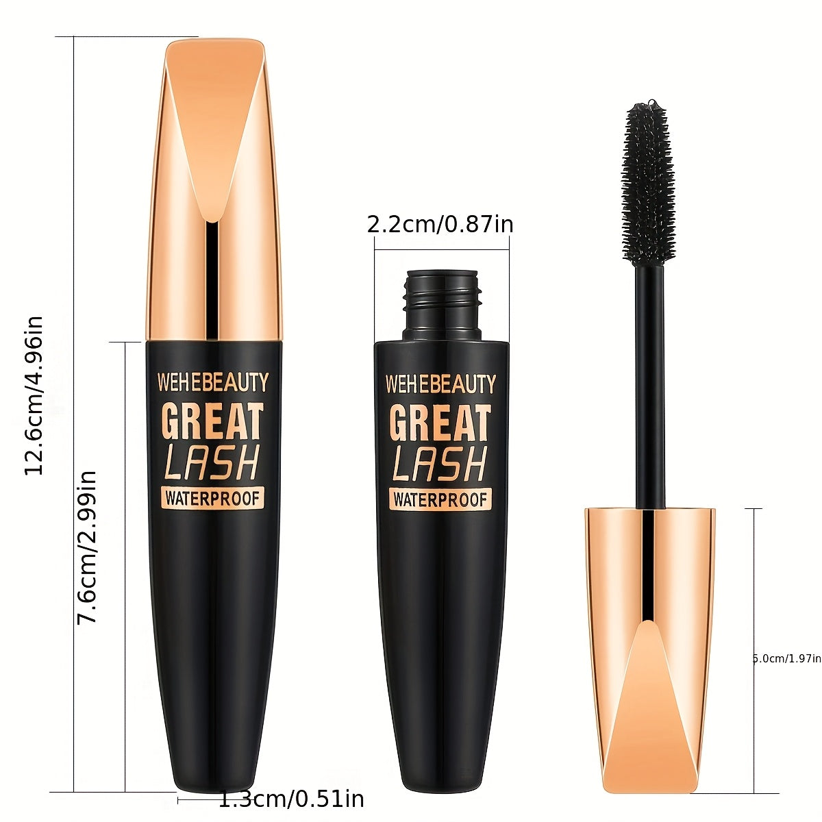 Waterproof 8D Silk Fiber Mascara - Long-Lasting, Dramatic Volume & Curling, Natural Look, Black for All Skin Types, Curl Eyelash Treatment|Precision Applicator|Long-Lasting Mascara