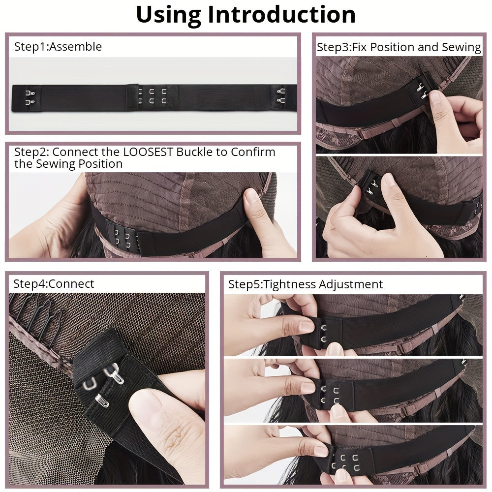 4PCS Wig Accessories, Adjustable Elastic Band, Adjustable Wig Straps With Hooks For Lace Front Wig