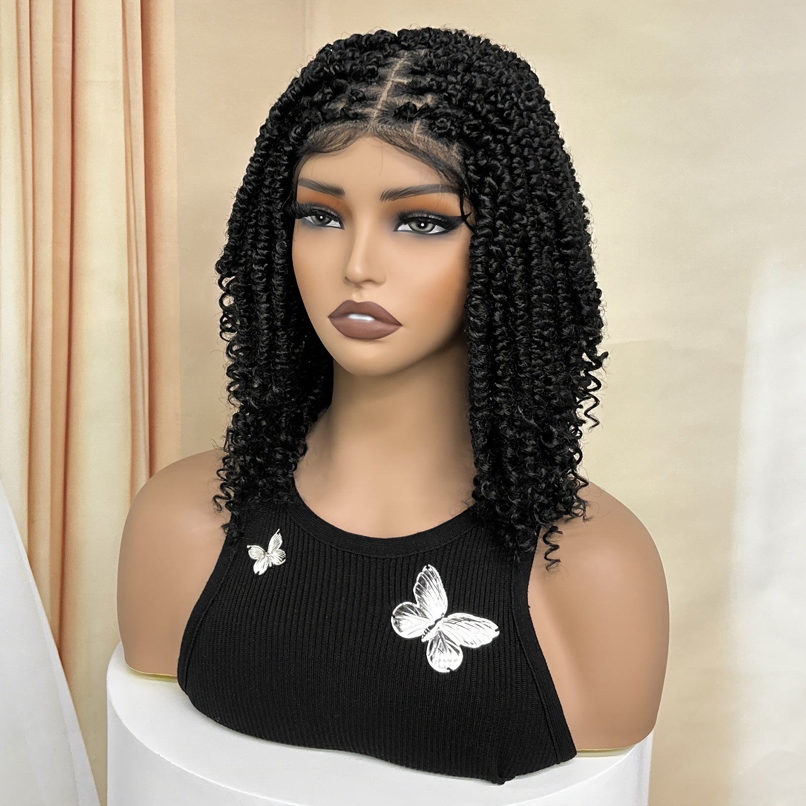 Chic 9x6 Lace Front Braided Wig with 200% Density - Fashionable Twisted Synthetic Braids for Women, Perfect for Daily Wear, Synthetic Braiding Wig