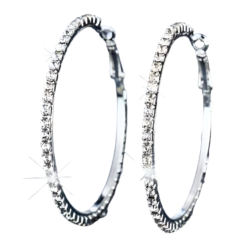 Fashionable Silver-plated Large Hoop Earrings