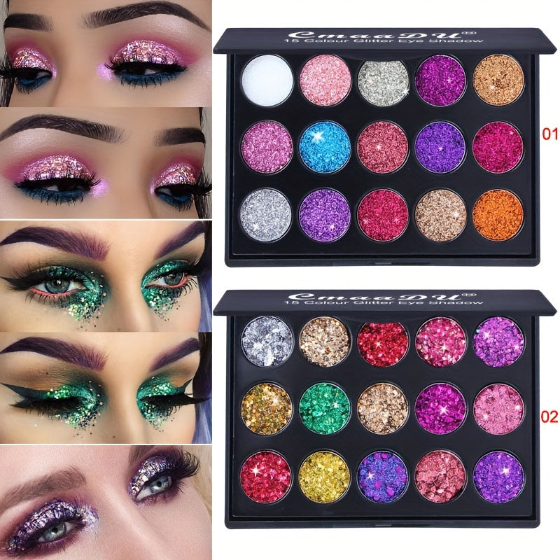 15 Colors of Glittery Golden Powder Eyeshadow