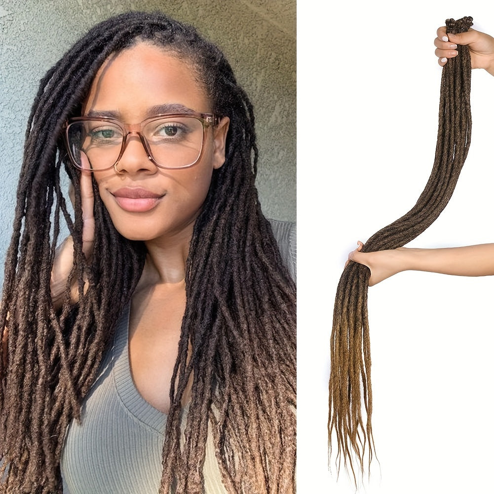 Crochet Dreadlocks Extension 36 Inch Synthetic Synthetic Hippie Single Ended Dreads Locs Hair 10 Strands/Pack Thin Soft Reggae Hair Hip-Hop Style Dread Extension Long Crochet Braiding Hair Blonde/Black Backcombed Extensions F