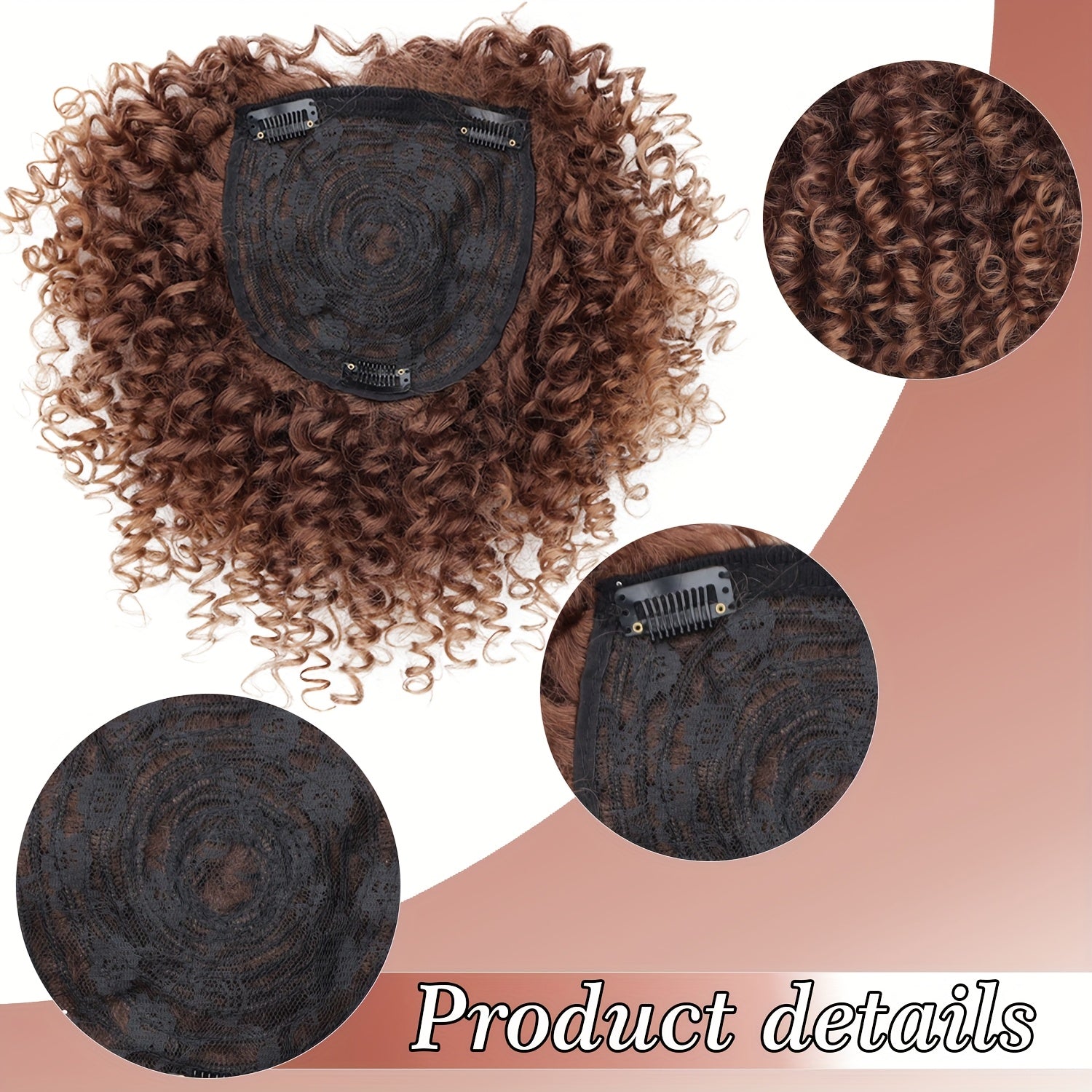 Volumizing Afro Curly Hair Topper for Women - High-Temperature Resistant Synthetic Hairpiece