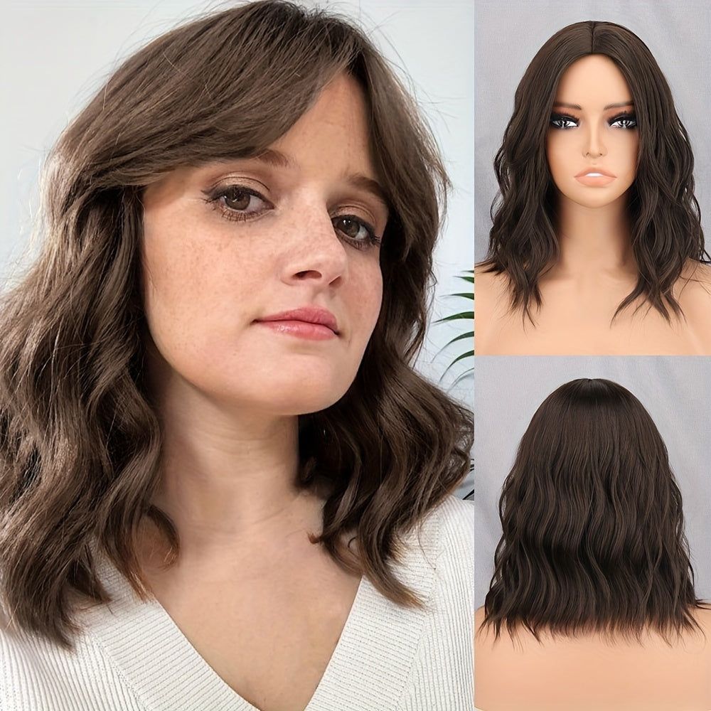 Ombre Short Wavy Bob Cut Wig Synthetic Wig Beginners Friendly Heat Resistant