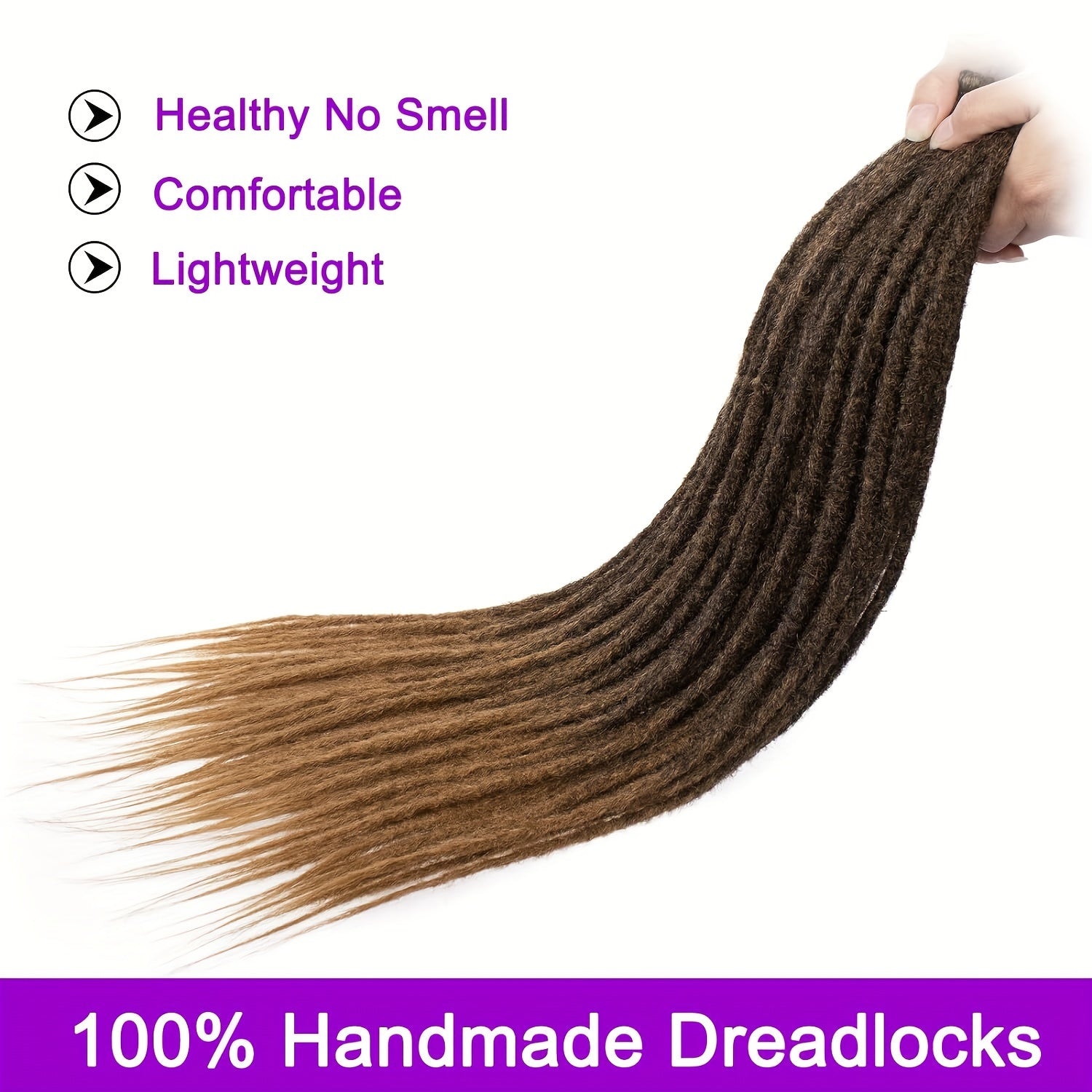 Crochet Dreadlocks Extension 36 Inch Synthetic Synthetic Hippie Single Ended Dreads Locs Hair 10 Strands/Pack Thin Soft Reggae Hair Hip-Hop Style Dread Extension Long Crochet Braiding Hair Blonde/Black Backcombed Extensions F