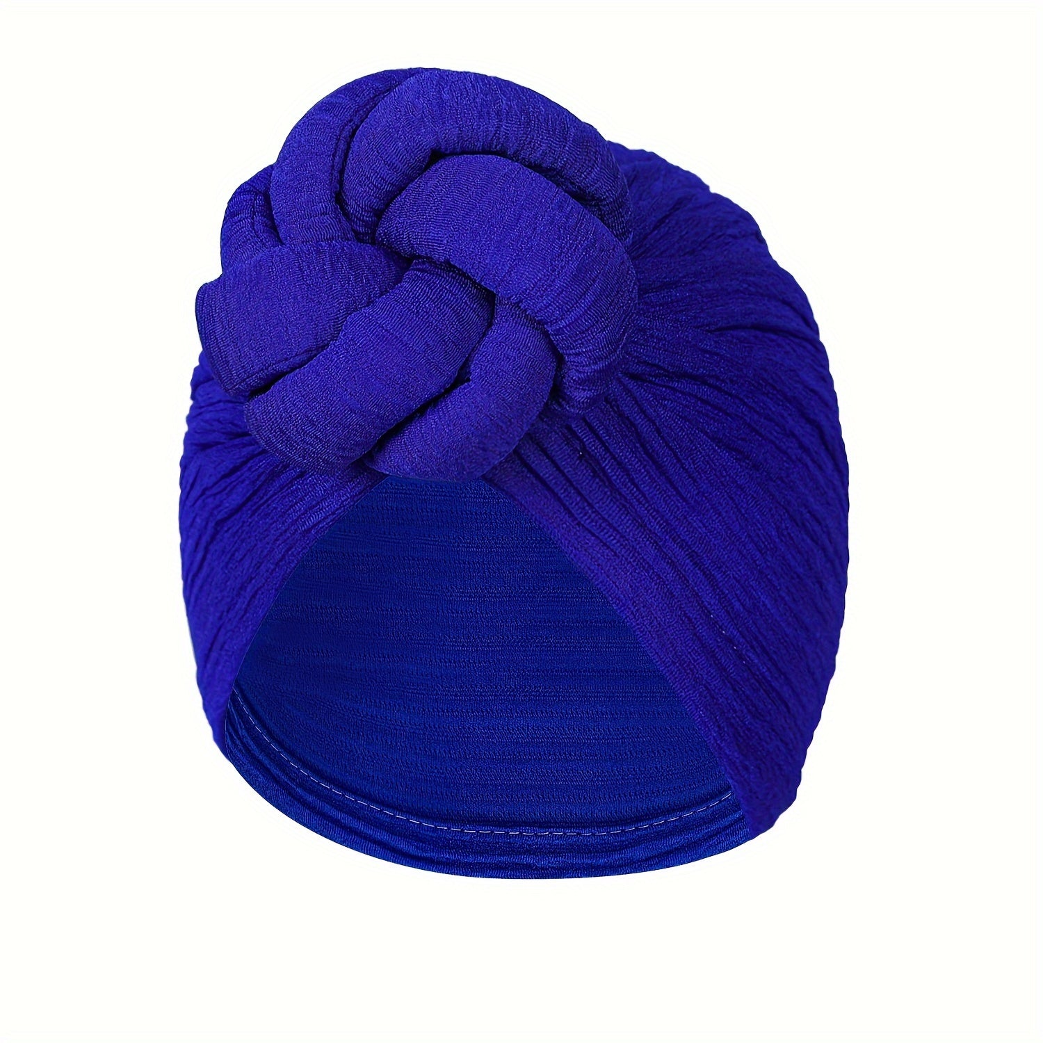 Women's Turbans Solid Color Handmade Floral Knot On The Forehead, African Fashion Chemotherapy Hat, Casual, Comfortable, Breathable, High-end Daily Headscarf Hat