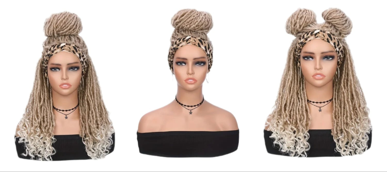 Afro Curly Dreadlock Wigs with Headband