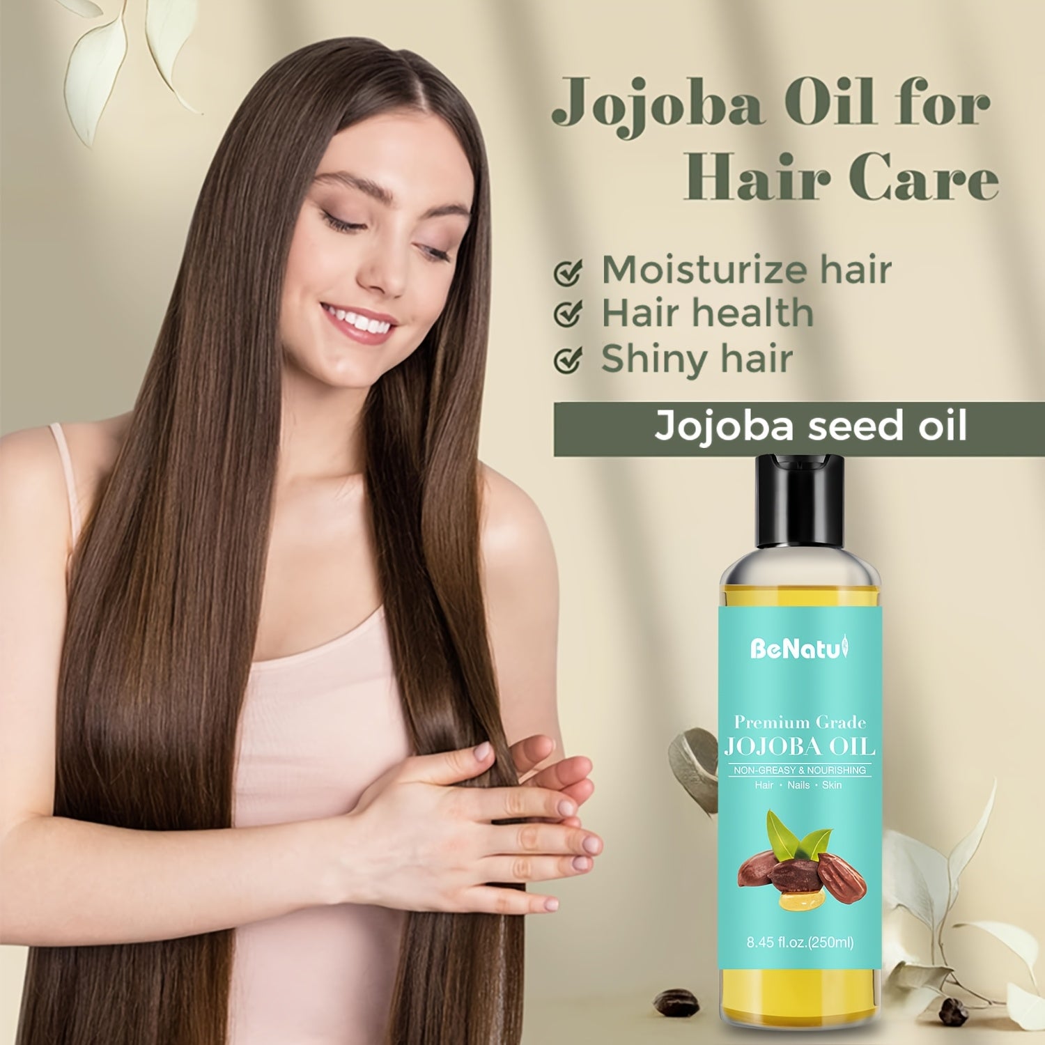 8.45oz Jojoba Oil-Ultimate Skin, Hair, Nails For Nourishing Essential Oil-Multi-Functional Use Massage