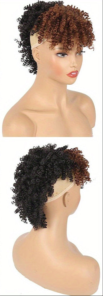 Mohawk Wig Afro Curly Mohawk Ponytails