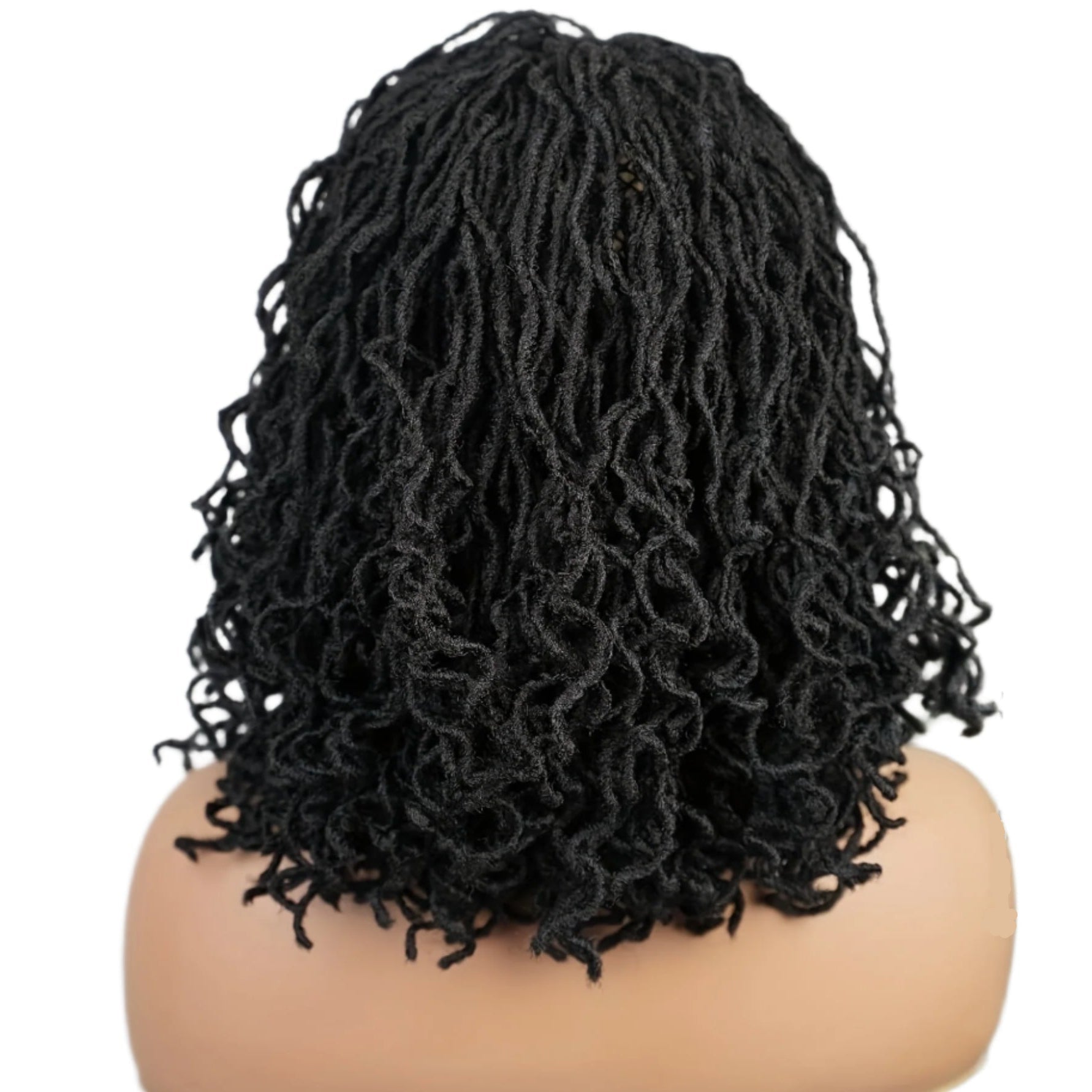 Short Curly Faux Locs Full Lace Wig