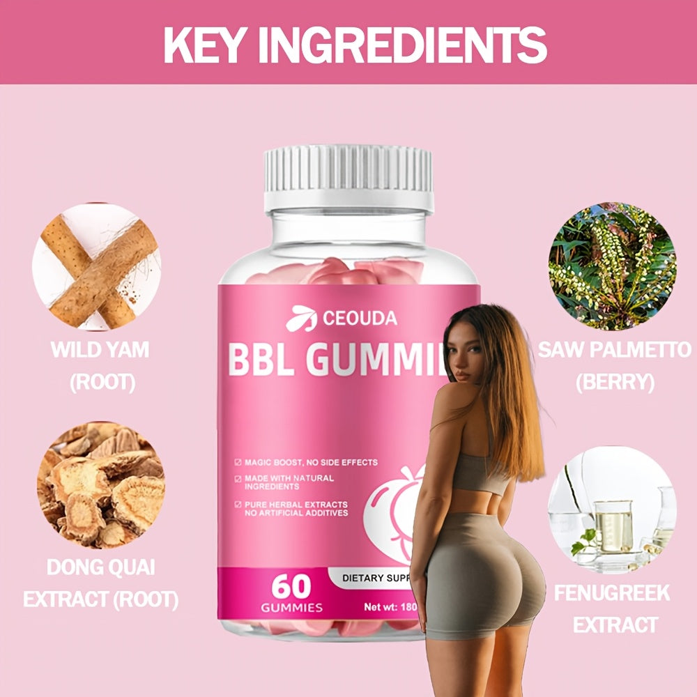 Multi-herbal Extracts Gummies For Women – Saw Palmetto, Yam, Fenugreek, – Delicious Peach Flavor, Convenient To Eat- 60 Gummies (30-Day Supply)