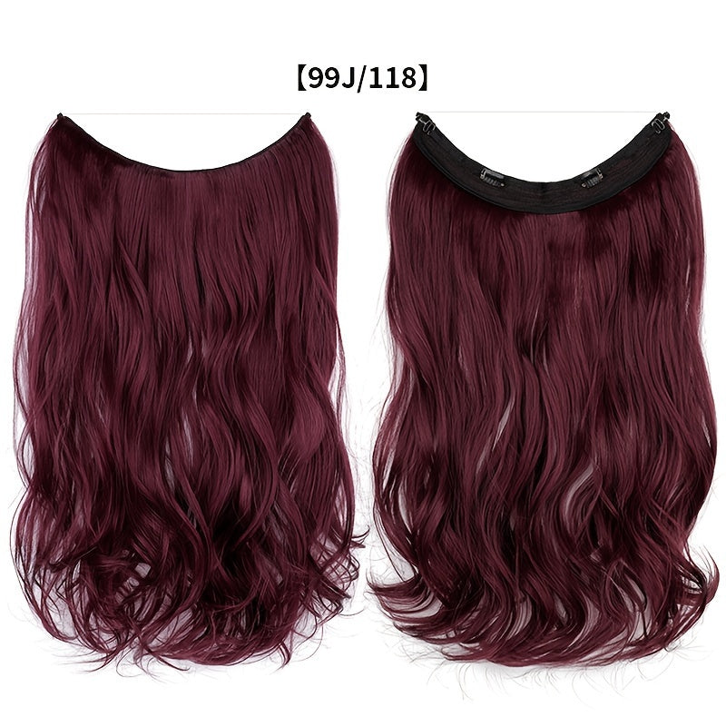 Invisible Thread Hair Extension Clip-in Synthetic Wig 20 Inches