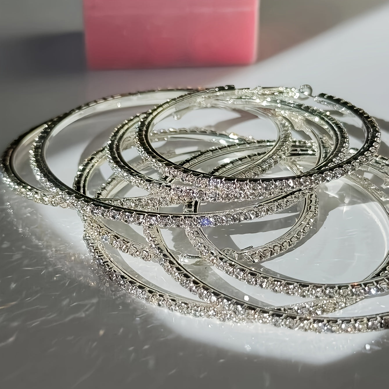 A Set Of 6 Stylish Large Hoop Earrings