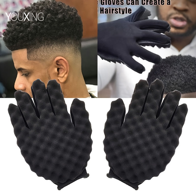 1PC Sponge Scrubbers Black Curling Gloves Styling Gloves Curling Sponge Hairdressing Tools Sponge Gloves