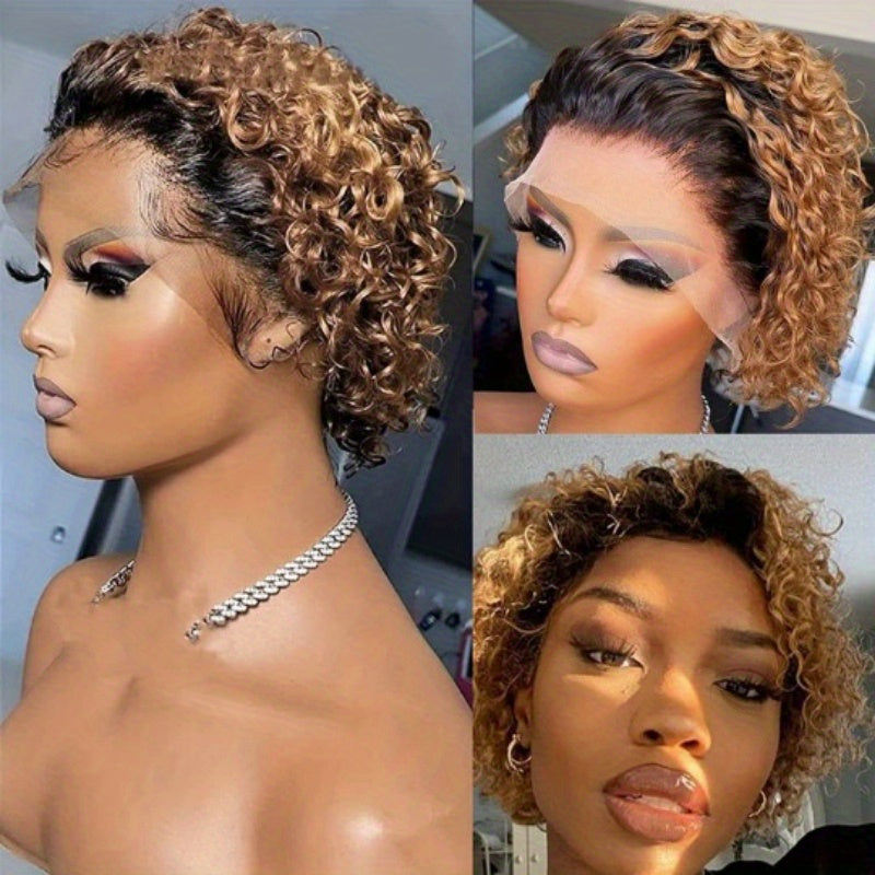 Chic Mixed Color Short Curly Wig for Women & Men - High-Temp Synthetic