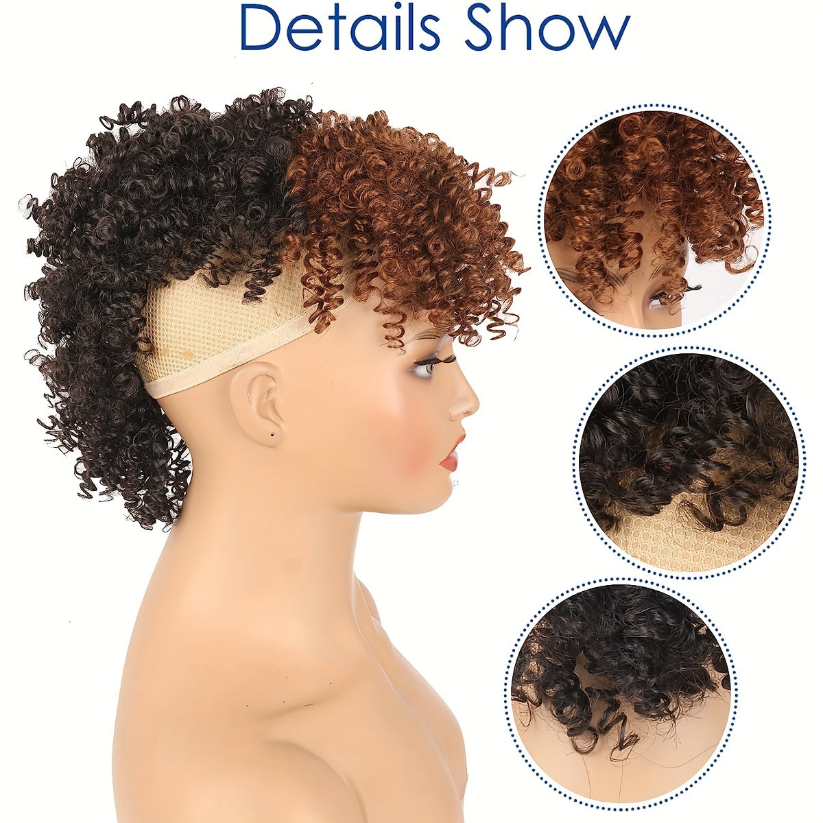 Mohawk Wig Afro Curly Mohawk Ponytails