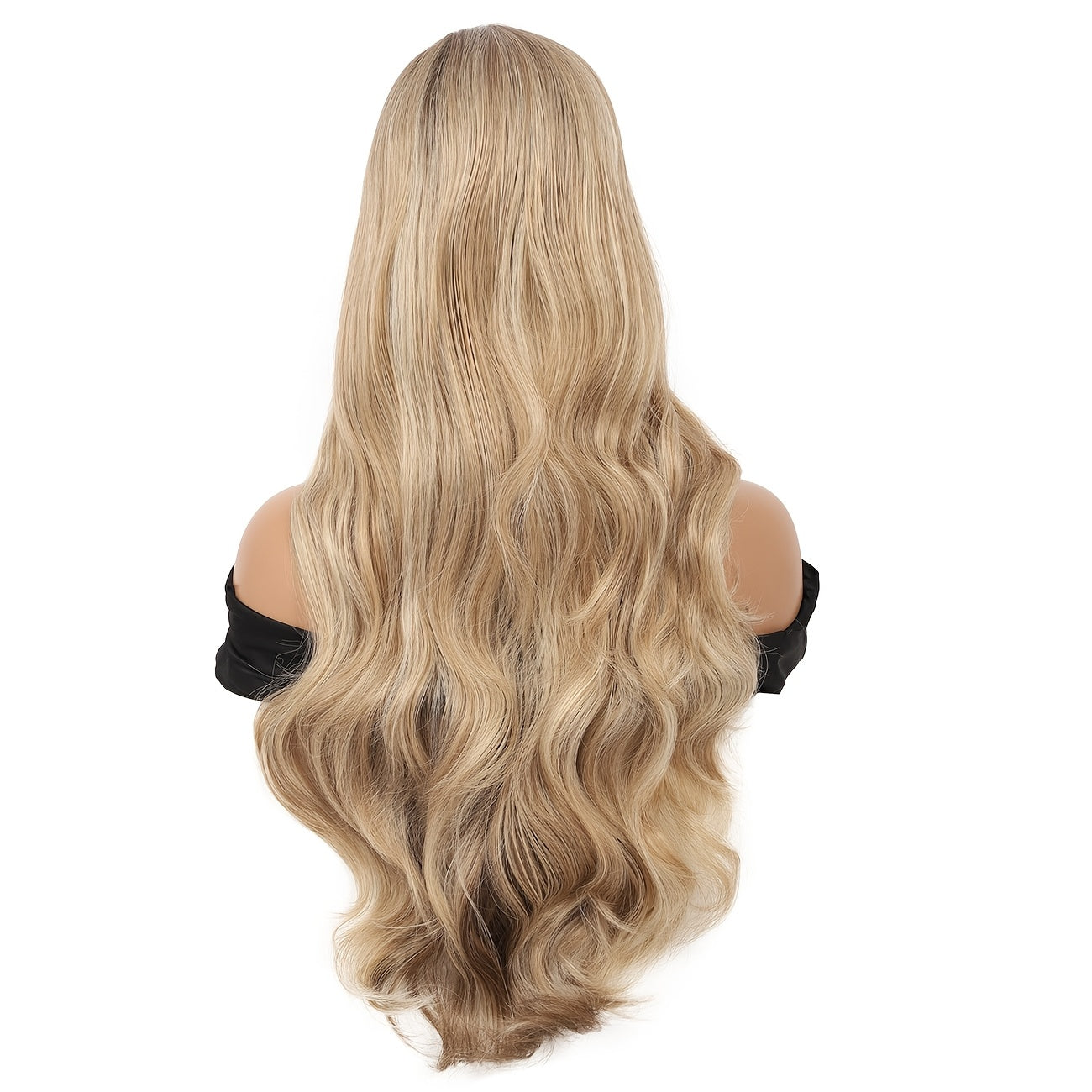 1pc Women'S 26 Inch Loose Wave Wig with Bangs - High Temperature Fiber, Heat-Resistant, 150% Density, Rose Net Cap, Basic Style Synthetic Hair for Daily & Cosplay Use