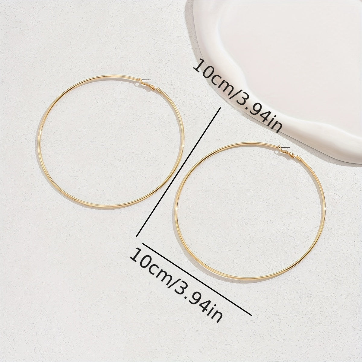 Pair of Bold Golden-Tone Hoop Earrings