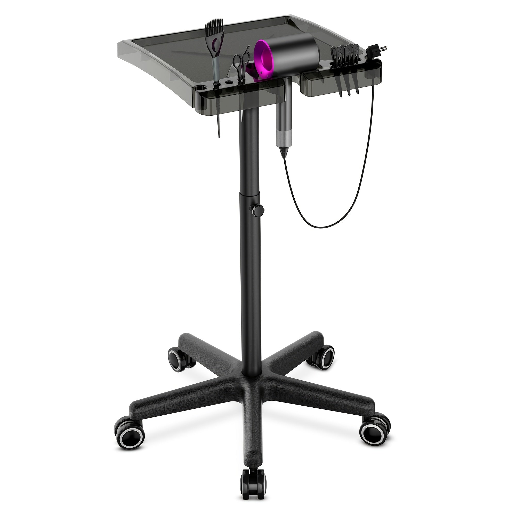 Salon Tray On Wheels Salon Service Rolling Tray Salon Station Tattoo Tray Height Adjustable Rolling Trolley For Salon Spa And Barber Shop