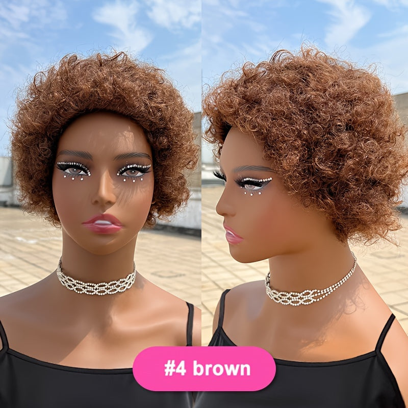 Elegant Afro Puff Wig for Women - 150% Density Brazilian Remy Human Hair