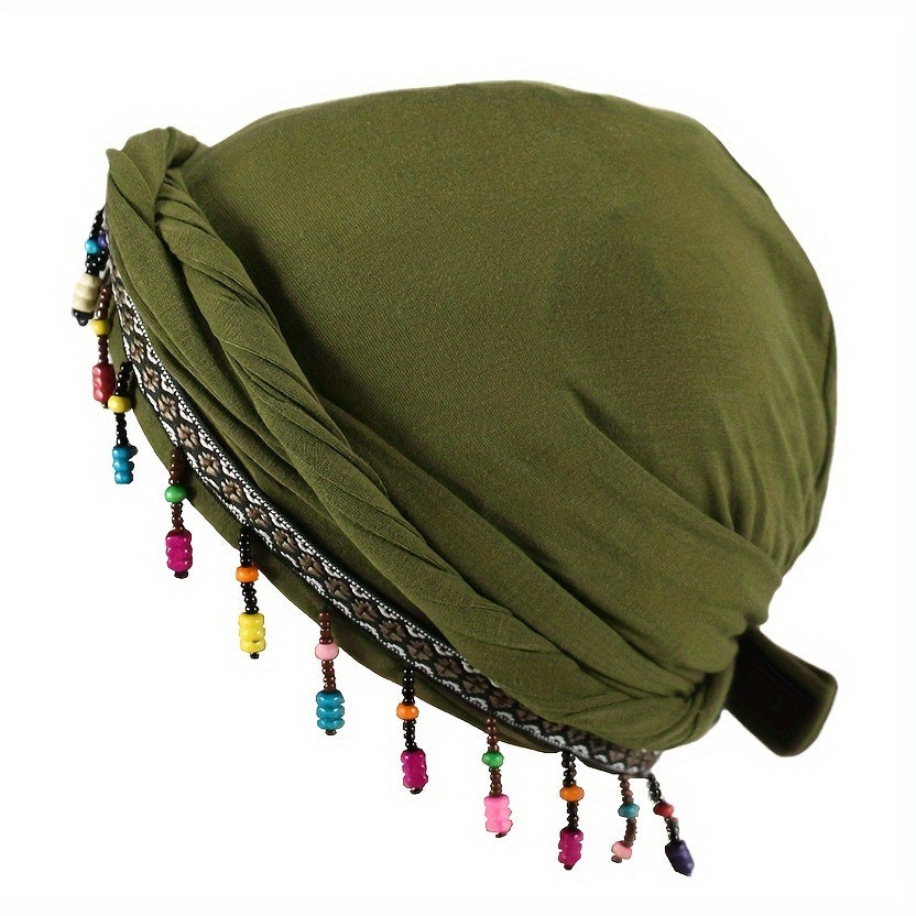 Unique Twisted Turban Headwrap - Soft, Breathable, Ethnic African-Inspired Design, Unisex Fashion Accessory with Tassels, Knotted Detail, Perfect for Music Festivals, Cultural Events, and Everyday Style