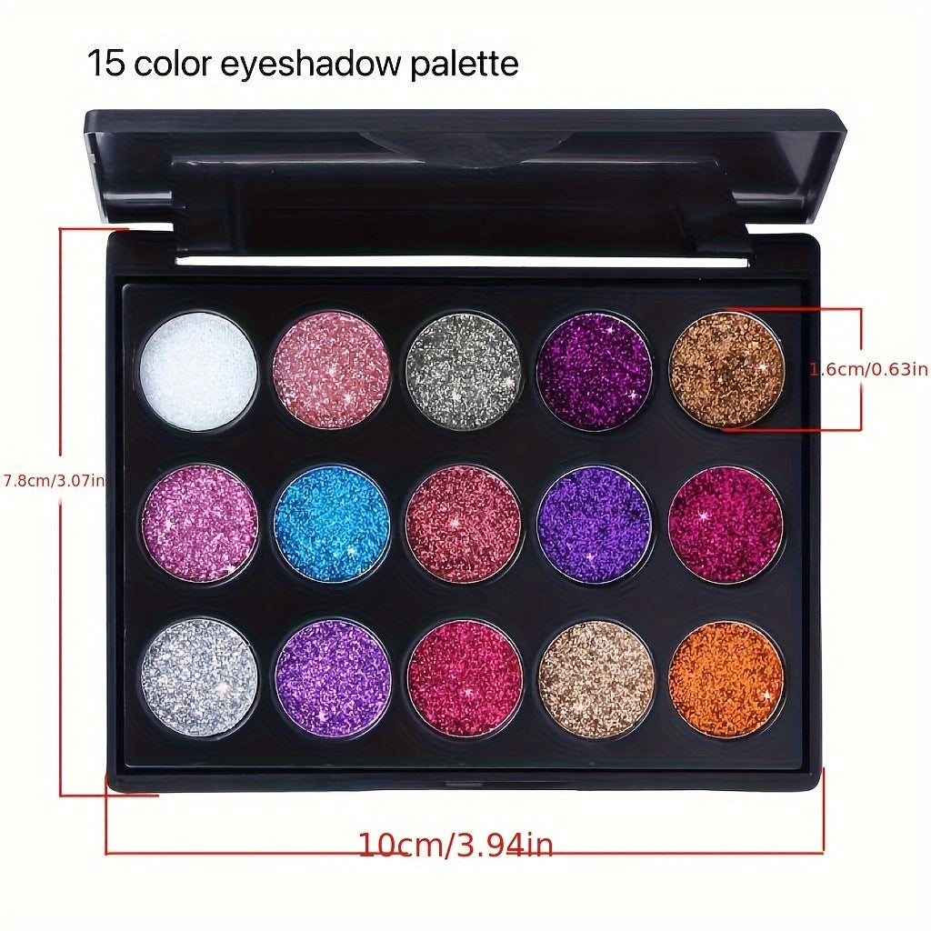 15 Colors of Glittery Golden Powder Eyeshadow