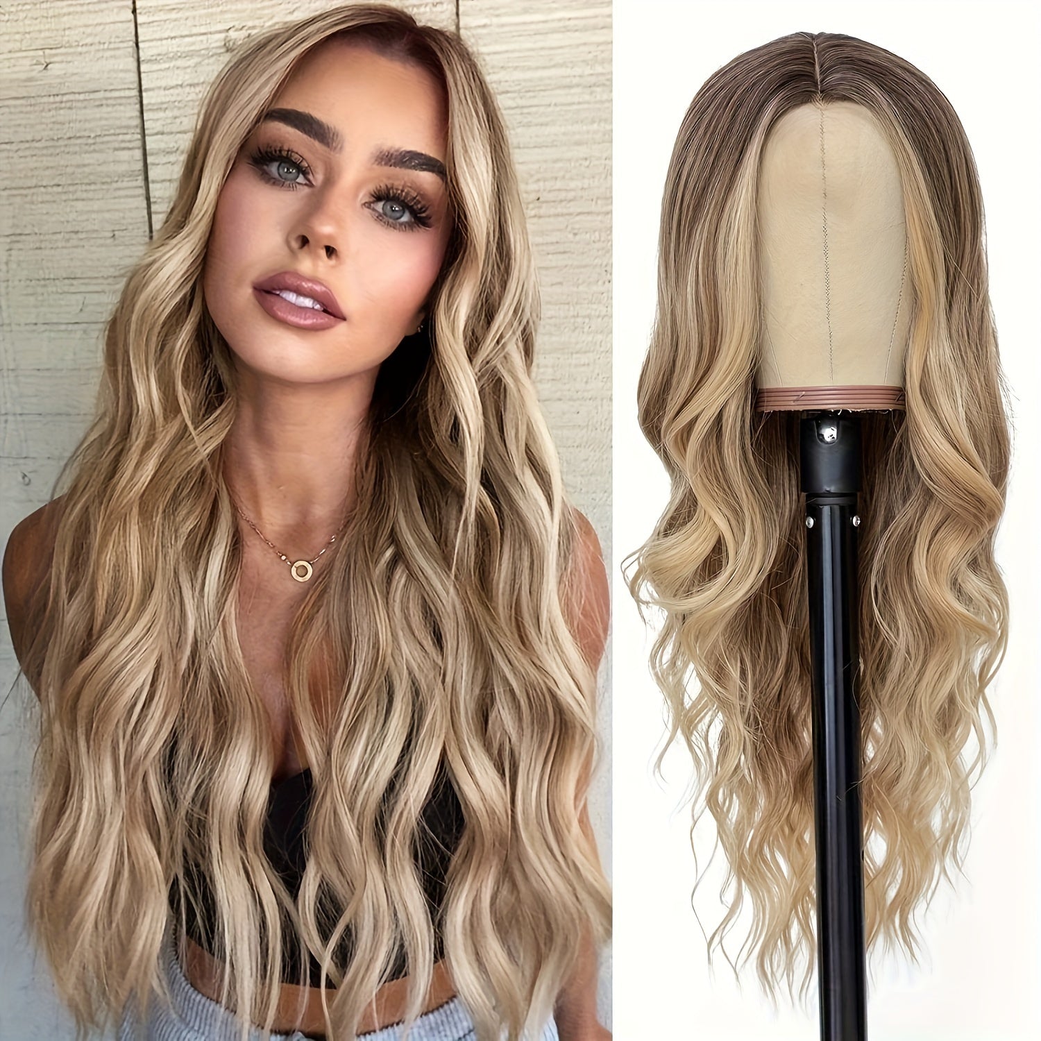 Women's Elegant Loose Wave Wig - Tang Long Fiber, 130% Density, Comfortable Rose Net Cap, Naturalistic Look & Feel, Versatile Styling Options