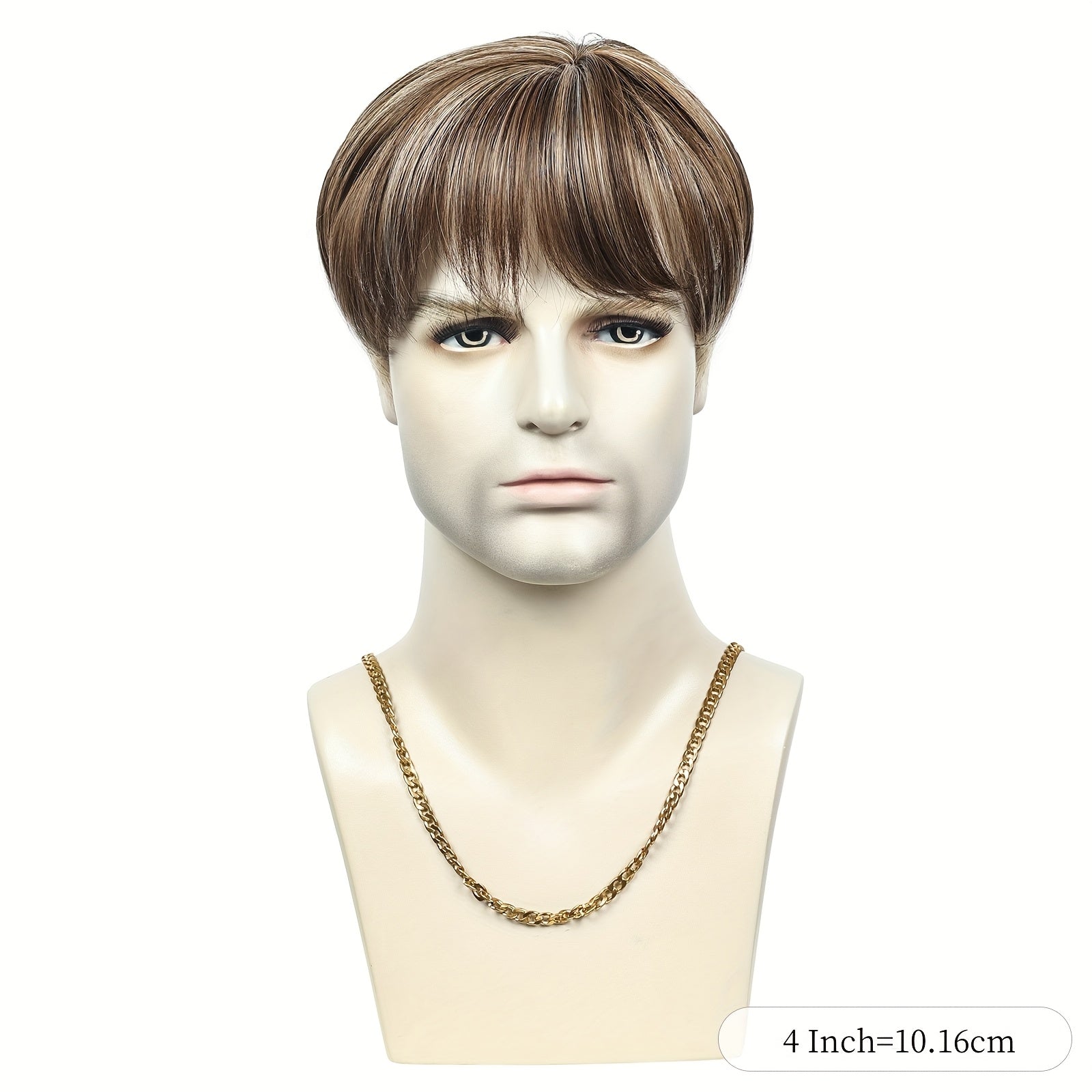 Highlight Brown Hair Topper for Men 4 Inch