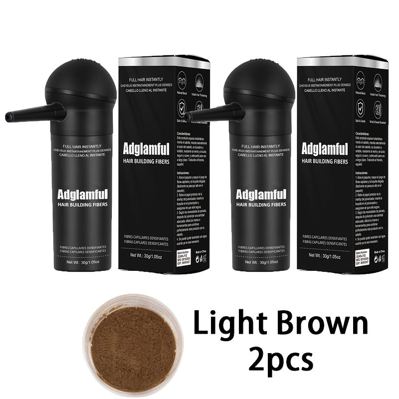 Adglamful 2pcs 30G Integrated Fiber Powder for Long-Lasting Styling