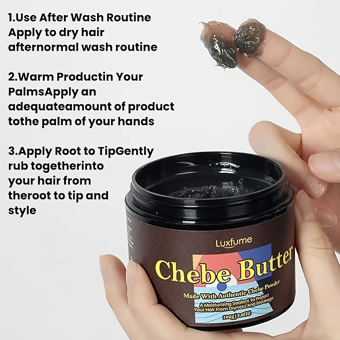 Pure Natural Chebe Butter - Infused With Chebe Powder For Hydrated Hair