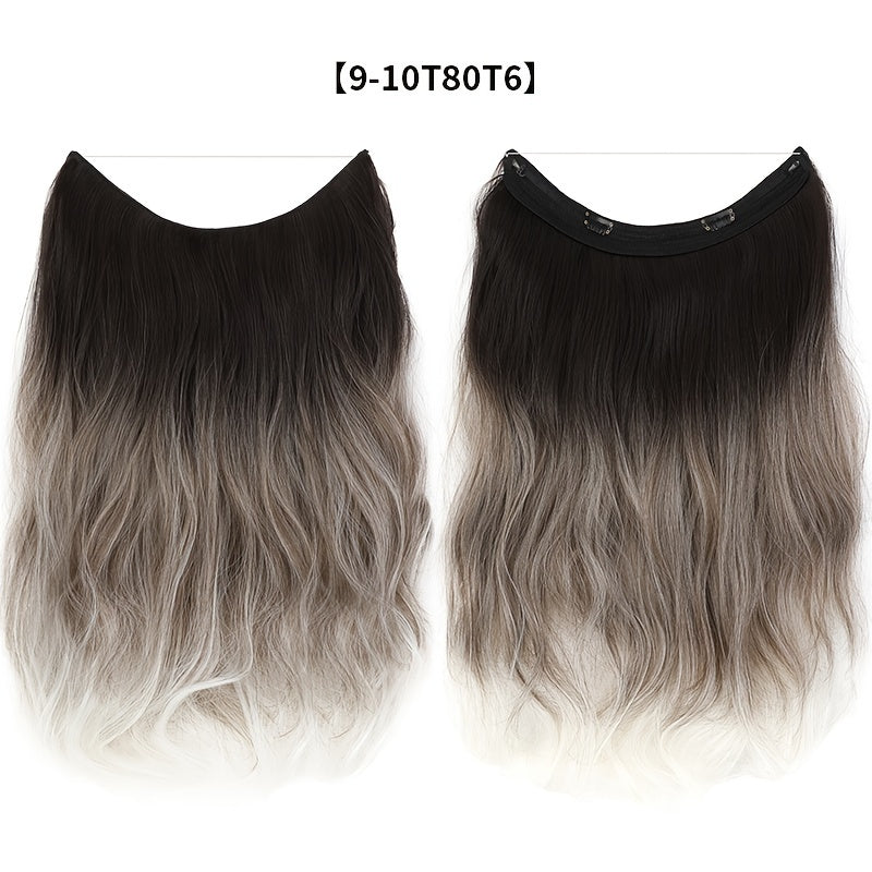 Invisible Thread Hair Extension Clip-in Synthetic Wig 20 Inches