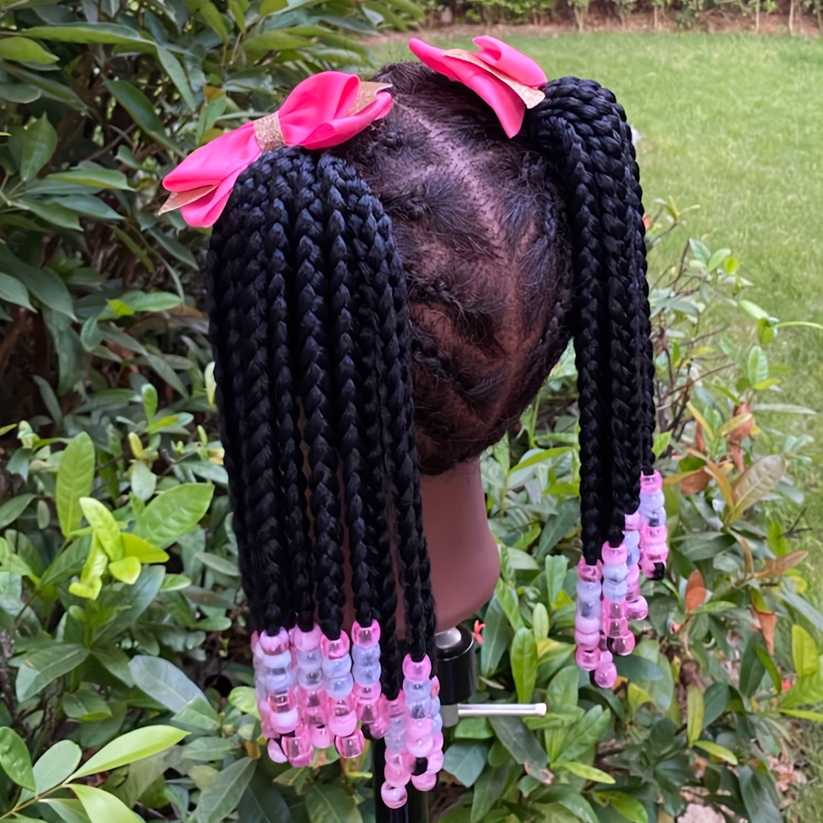 A Set Of Hair Bands With Elastic Bands, African Girl Wig With Braided Hair