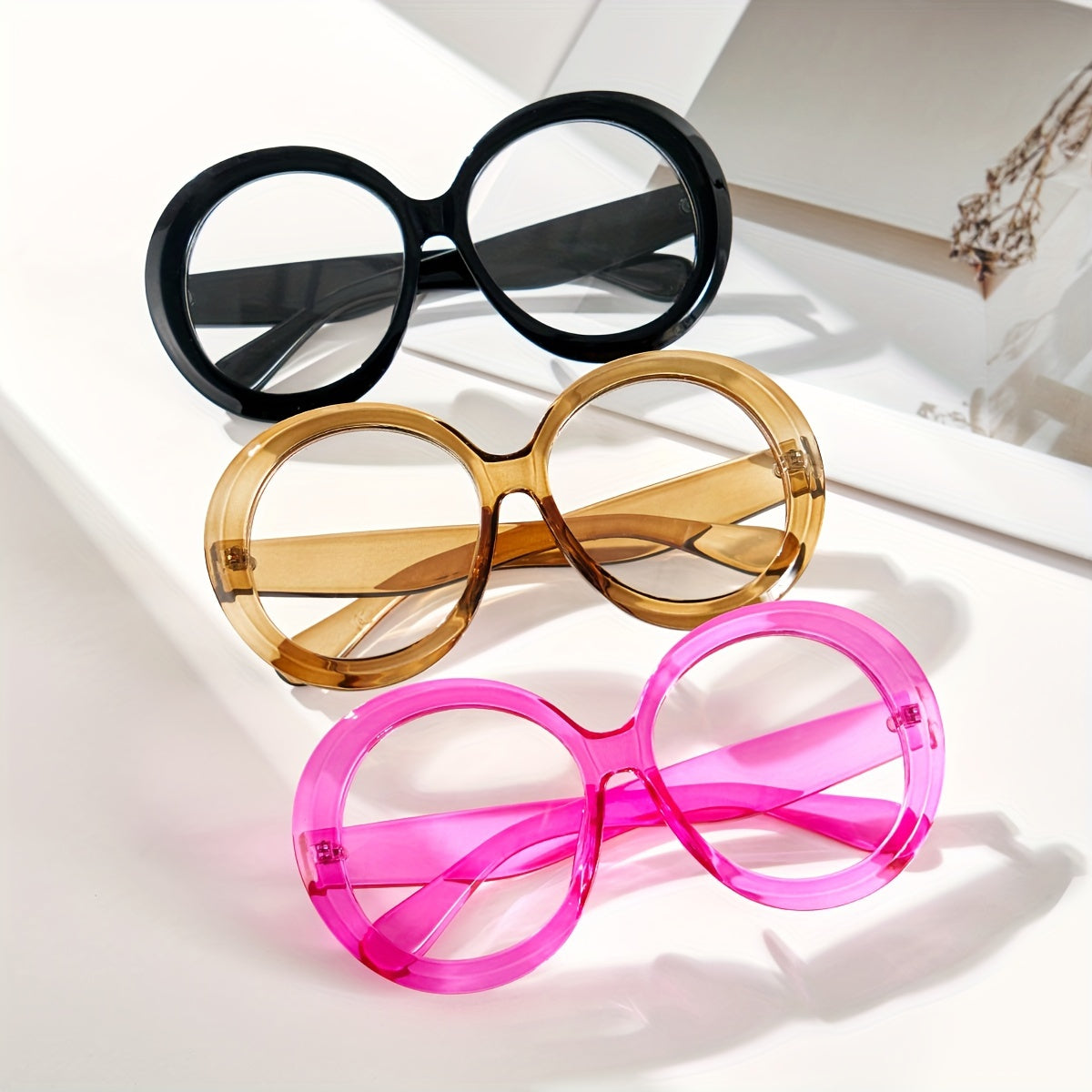 5 Pairs Trendy Clear Lens Glasses for Women