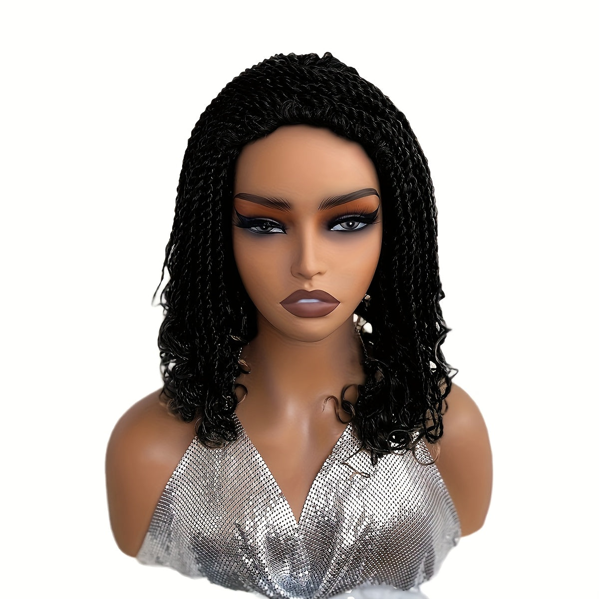 Short Box Braided Bob Wig for Women-African Box Braids Wig