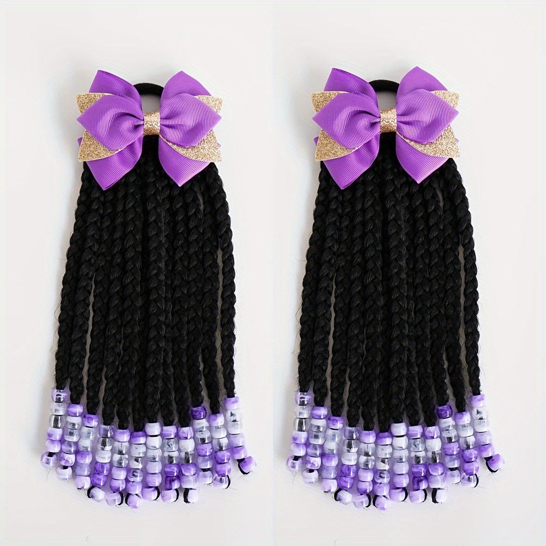 A Set Of Hair Bands With Elastic Bands, African Girl Wig With Braided Hair
